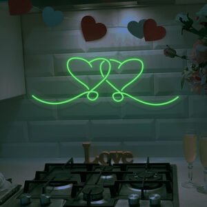 Double Heart Neon Sign