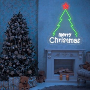 Merry Christmas Tree Neon Sign