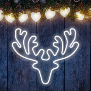 Reindeer Head Neon Sign